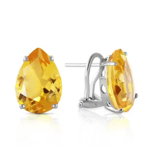 10 Carat 14K Solid White Gold No Commas Citrine Earrings