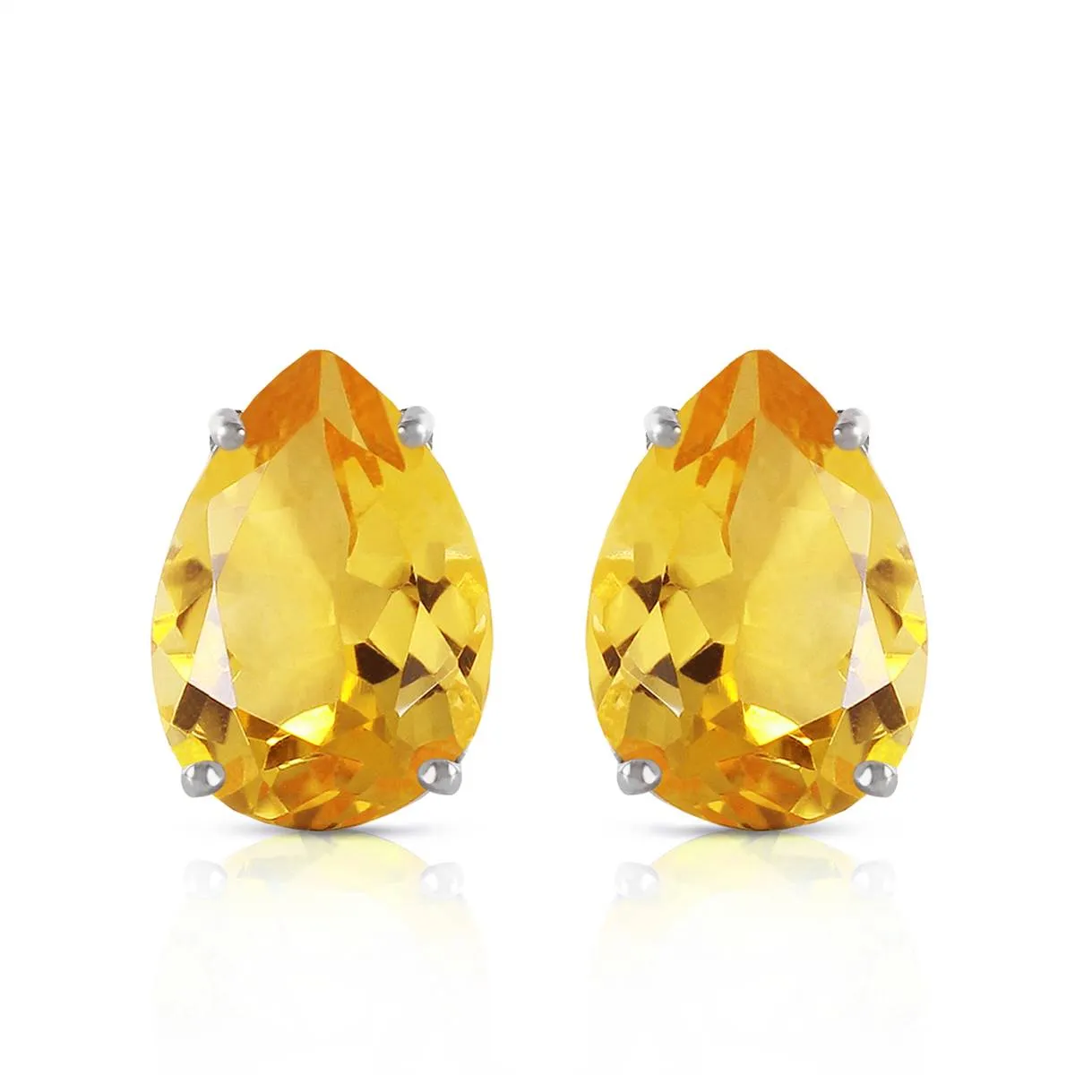 10 Carat 14K Solid White Gold No Commas Citrine Earrings