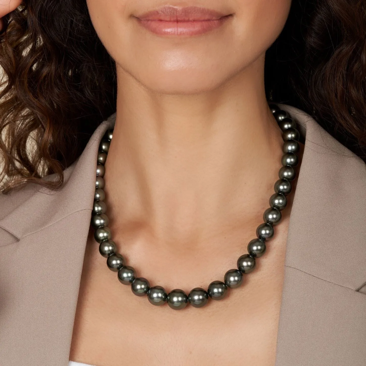 10.0-12.2 mm AA /AAA Tahitian Round Pearl Necklace