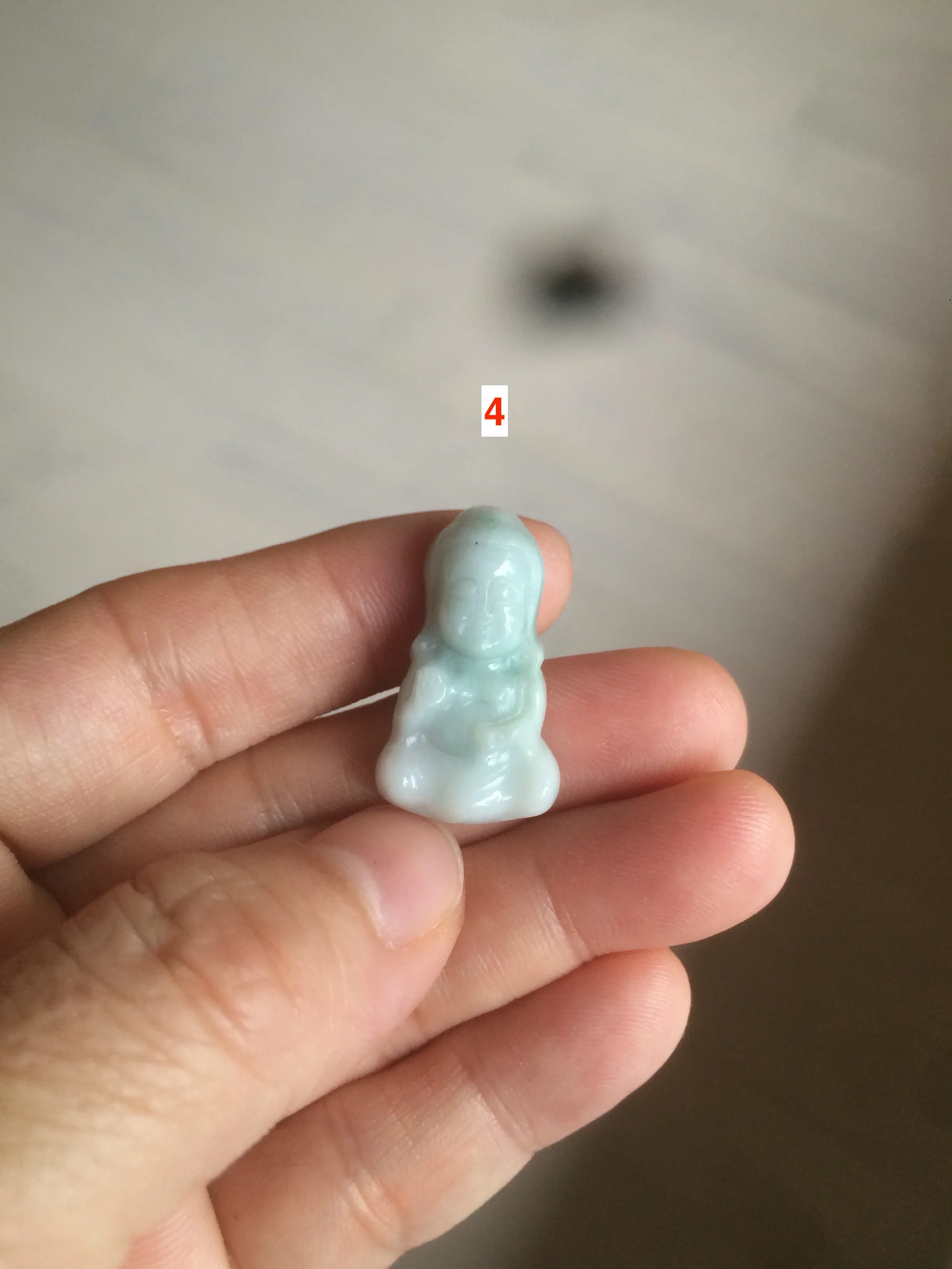 100% Natural light green white jadeite Jade baby buddha (宝宝佛) pendant AX27