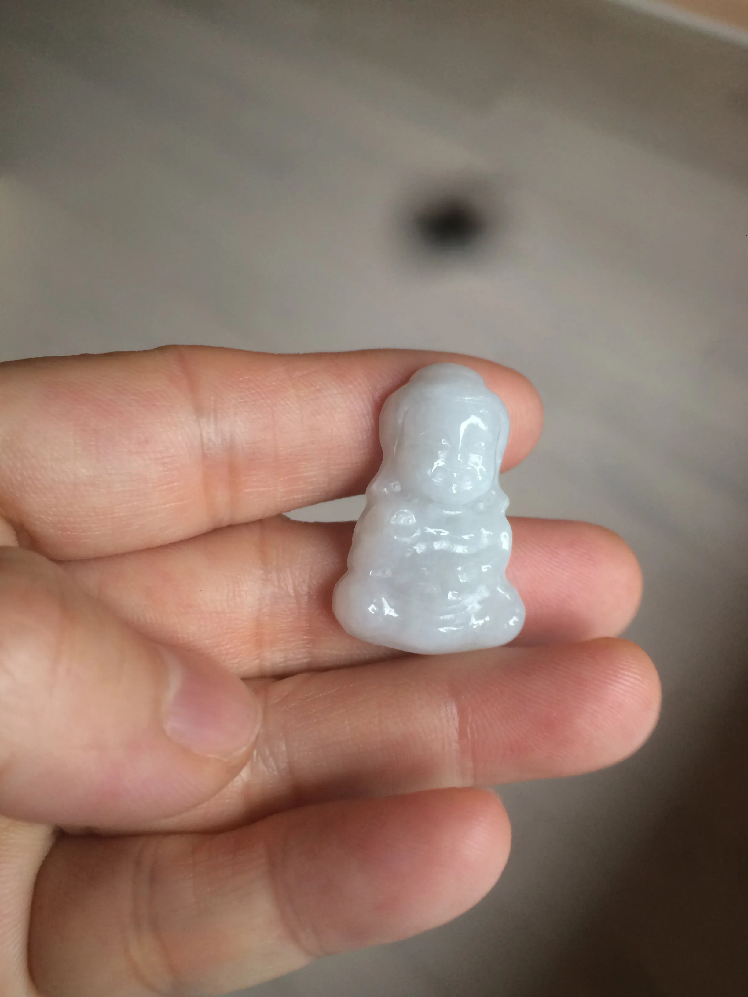 100% Natural light green white jadeite Jade baby buddha (宝宝佛) pendant AX27