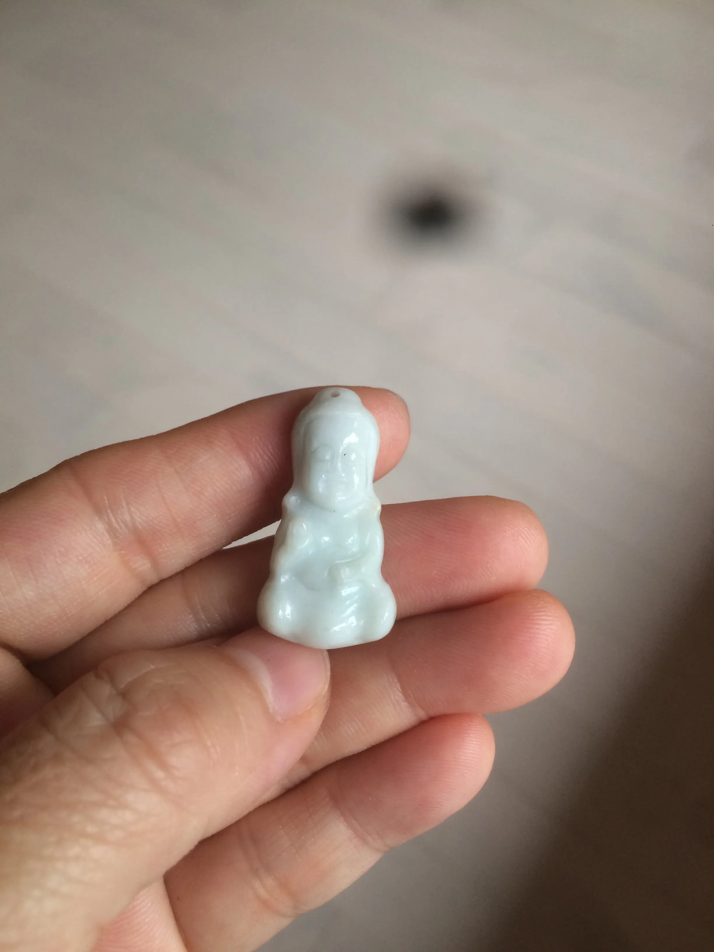 100% Natural light green white jadeite Jade baby buddha (宝宝佛) pendant AX27