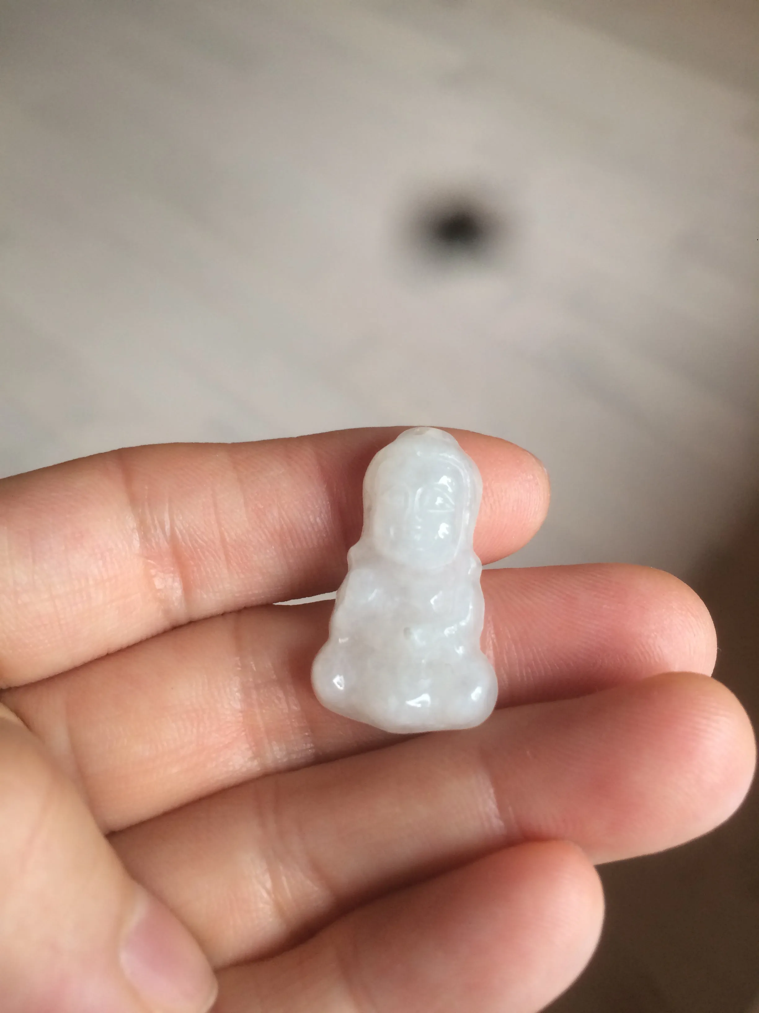 100% Natural light green white jadeite Jade baby buddha (宝宝佛) pendant AX27