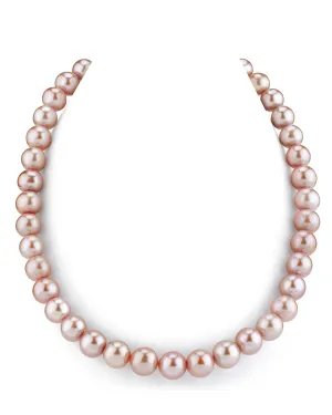 10.5-11.5mm Pink Freshwater Pearl Necklace - AAA Quality