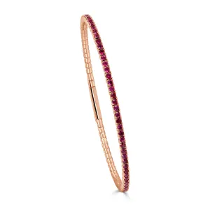 14K Gold Ruby Flexible Eternity Bangle - 2.65ct