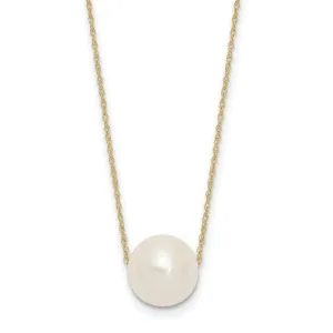 14K Round White Pearl Rope Necklace