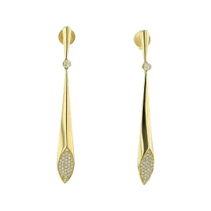 14K Yellow Gold Diamond Drop Earrings