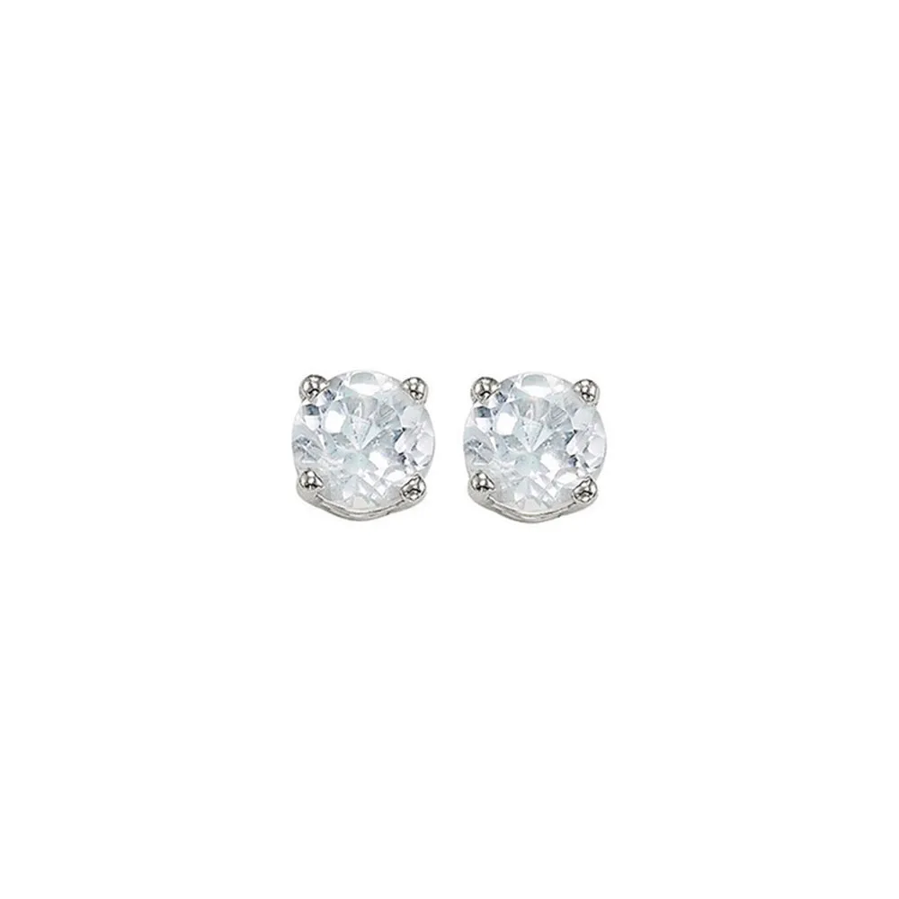 14KT WHITE GOLD WHITE TOPAZ (7/8 CTW) EARRING