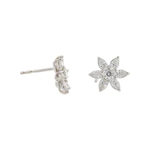 18K White Gold Stelle Diamond Stud Earrings