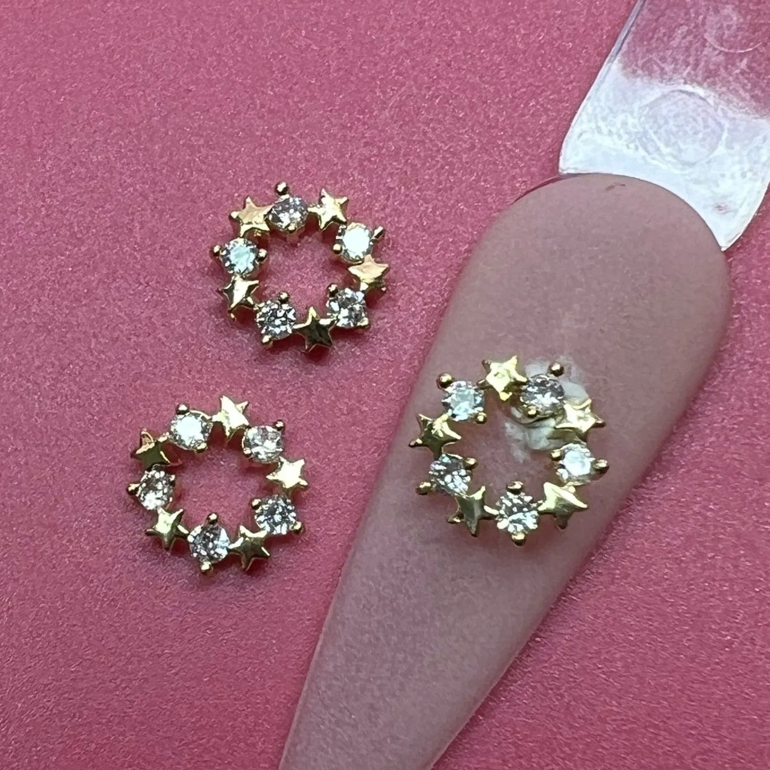 2 pcs Luxury Star-Diadem Charm for Nails Art Design (Crystal Rhinestones Engraved)