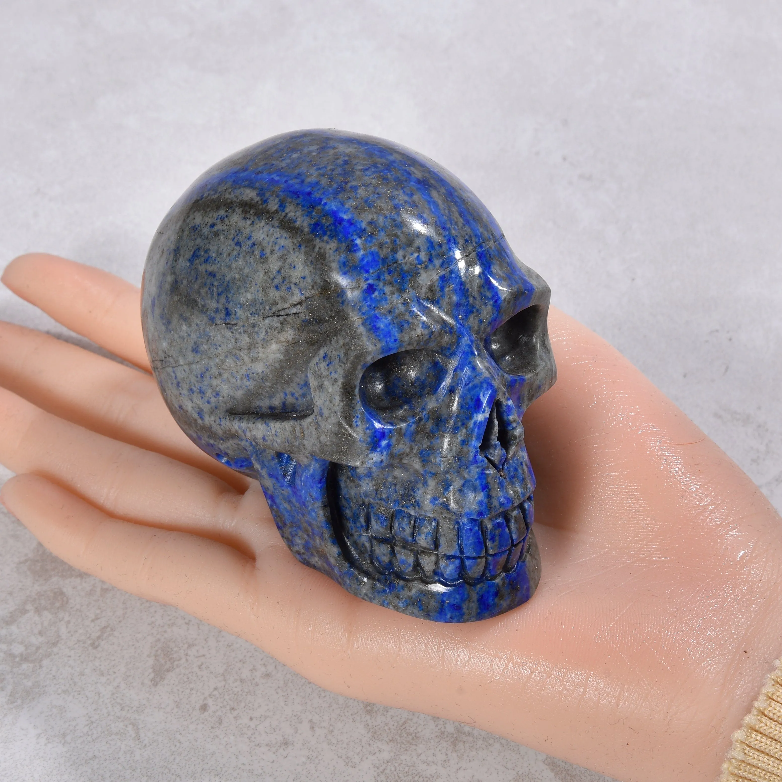 2.2" Natural Lapis Skull Gemstone Carving