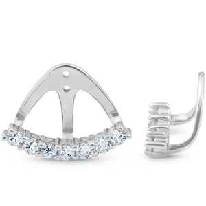 3/4 Ct Diamond Stud Earring Jackets 14k White Gold (up to 8mm)