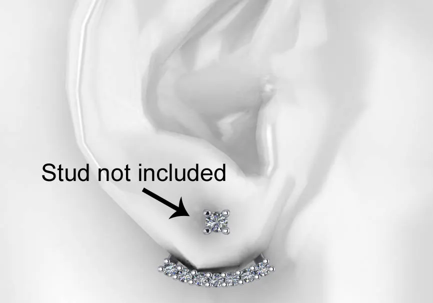 3/4 Ct Diamond Stud Earring Jackets 14k White Gold (up to 8mm)