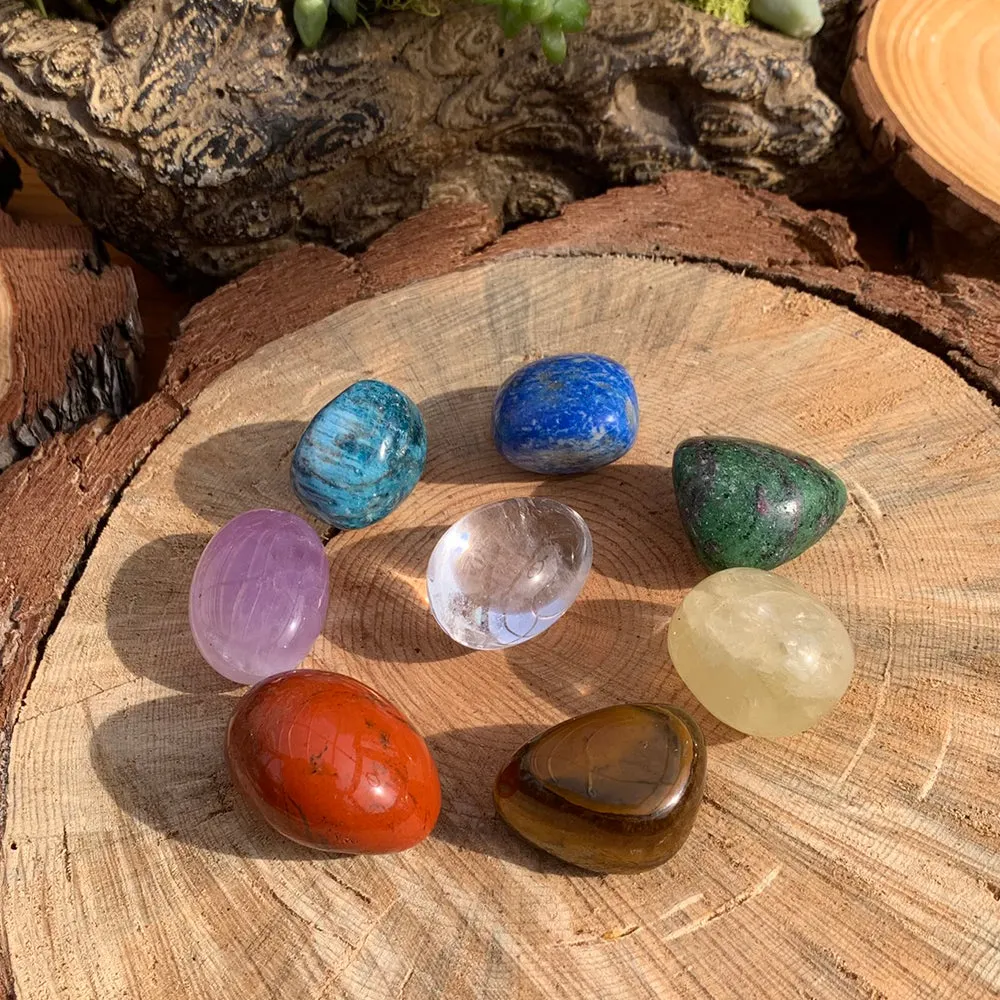 7 Chakra Tumbled Crystals Set PLUS Bonus Crystal  Pouch