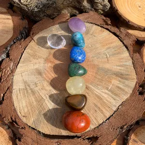 7 Chakra Tumbled Crystals Set PLUS Bonus Crystal  Pouch