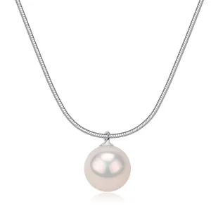 9-10mm Freshwater Pearl & Snake Chain Necklace