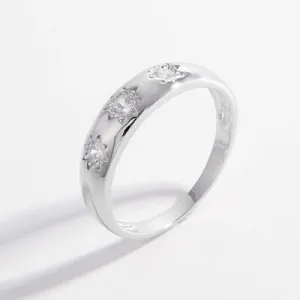 925 Sterling Silver Inlaid Zircon Ring