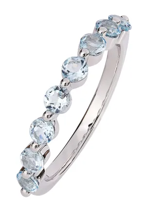 9ct White Gold Sky Blue Topaz Eternity Ring