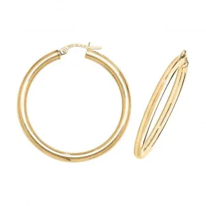 9ct Yellow Gold 30mm Hoop Earrings ER524