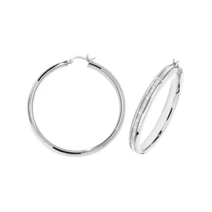 Acotis Silver Hoop Earrings Moondust G51154