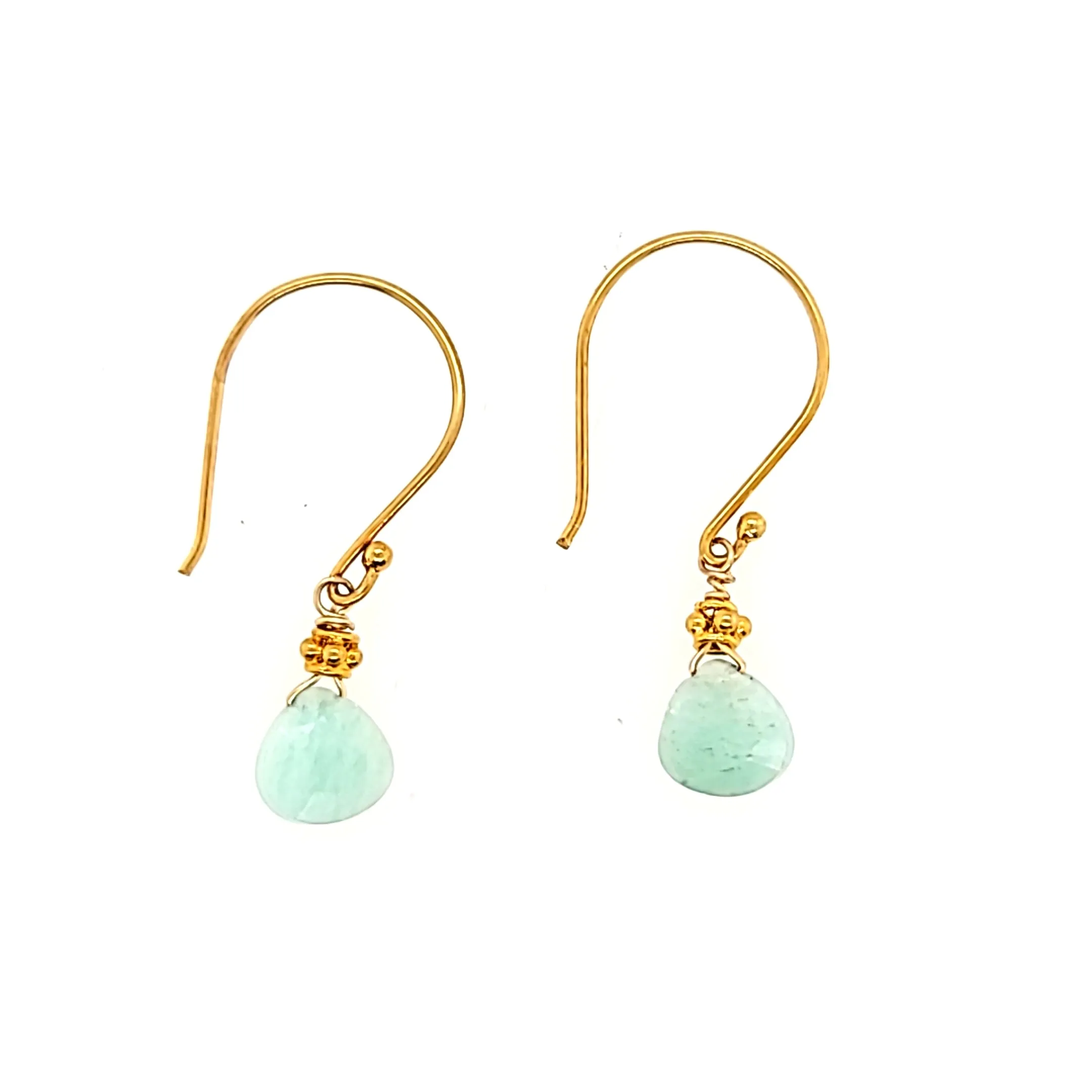 AVF Gold Amazonite Drop Earrings (SI2185)