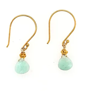 AVF Gold Amazonite Drop Earrings (SI2185)