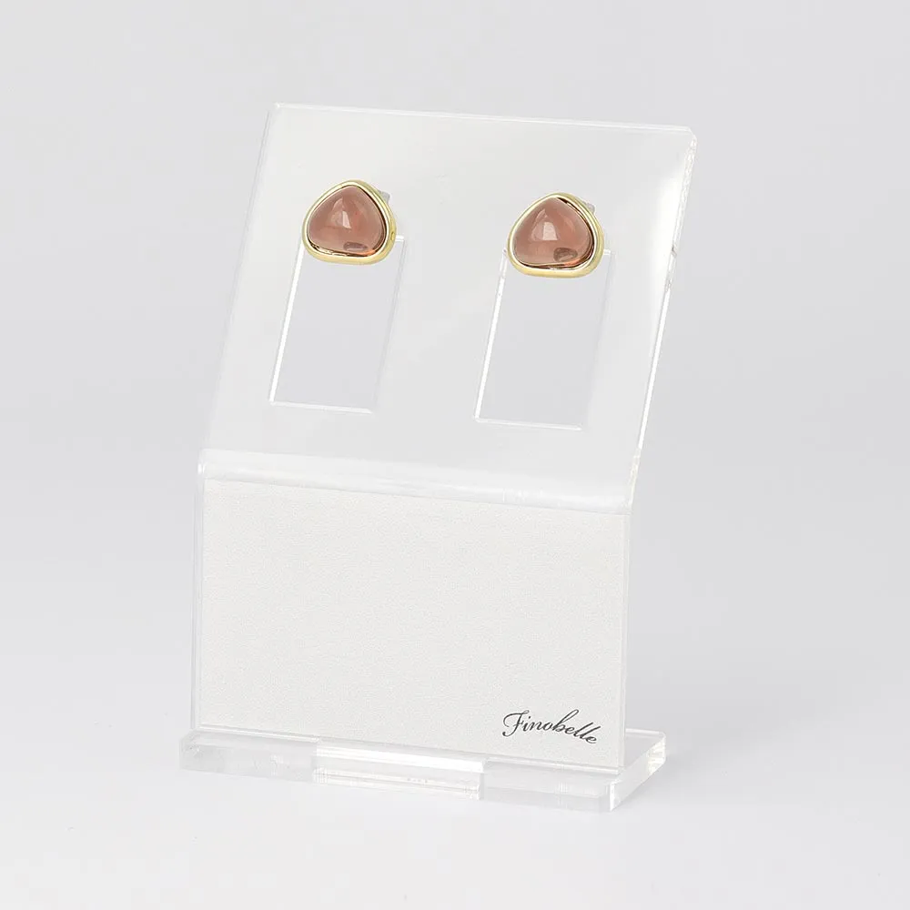 Brown Triangle Glass Jewel Studs