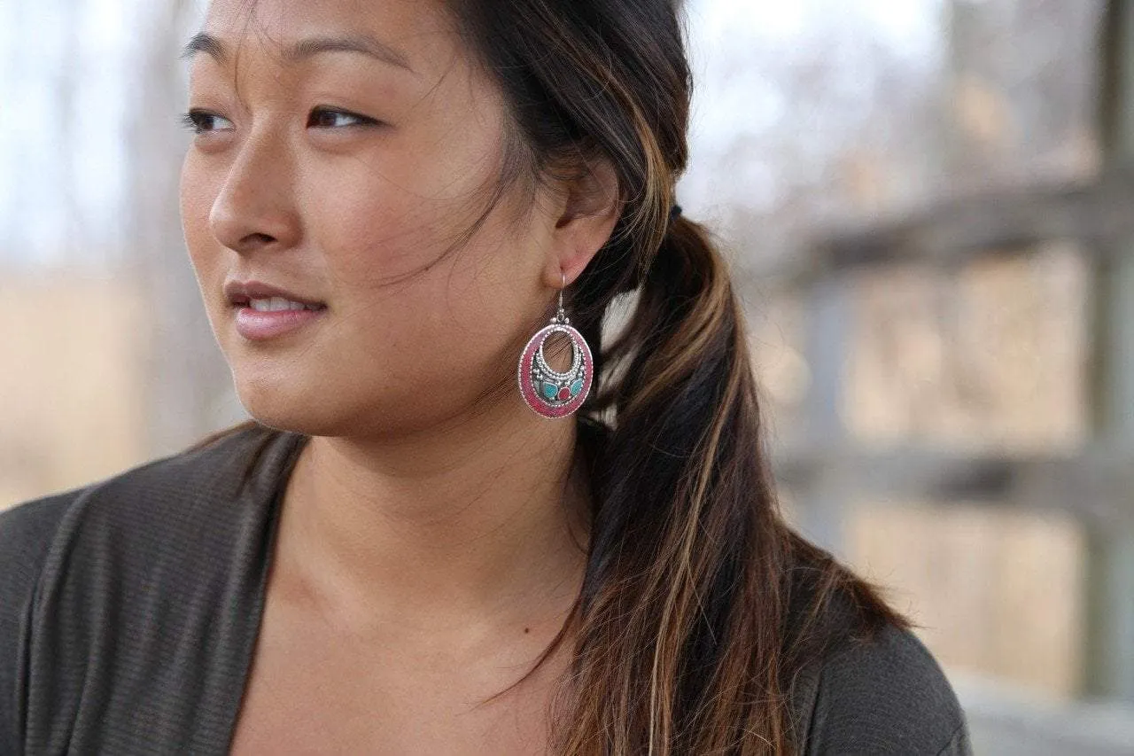 Circle of Blessings Coral Earrings