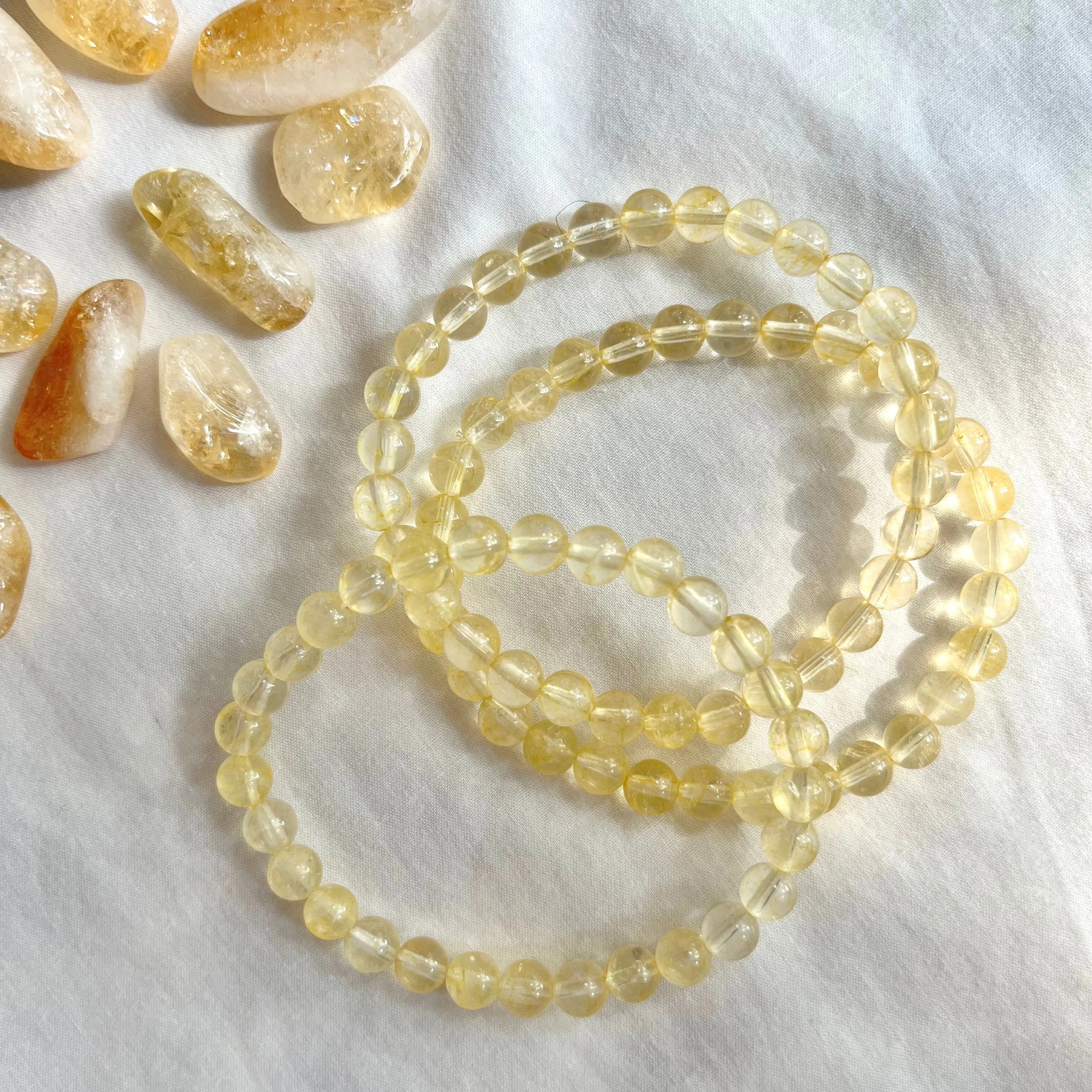 Citrine 6mm Beaded Bracelet - Abundance