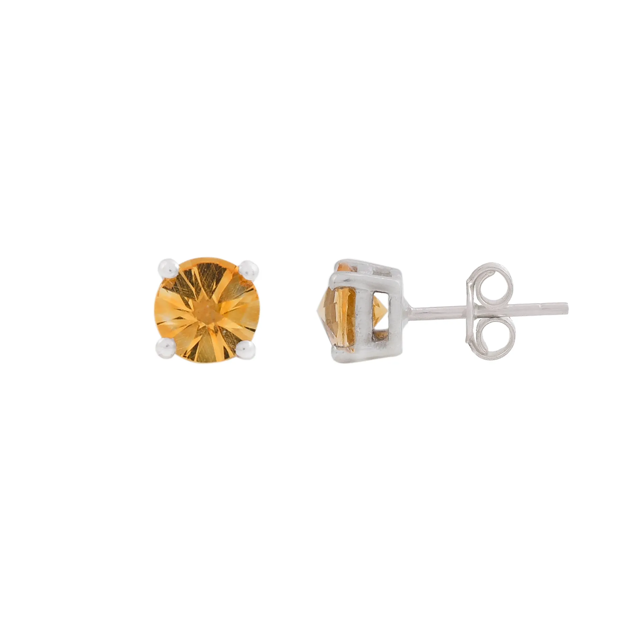 Citrine Concave Earrings