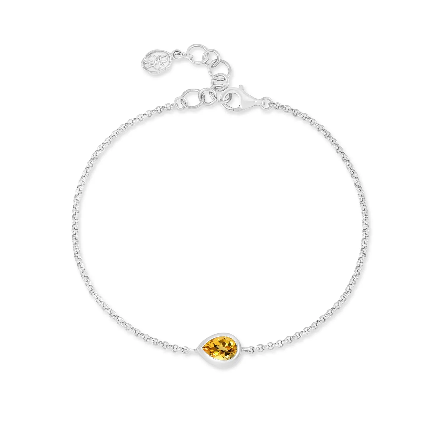 Citrine Pear Chain Bracelet