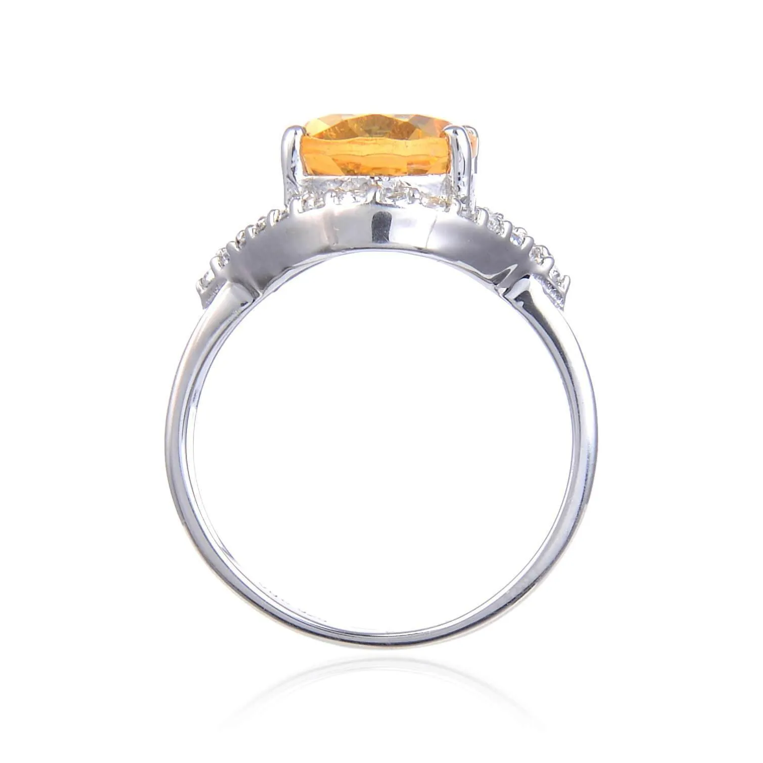 Citrine Silver Statment Ring