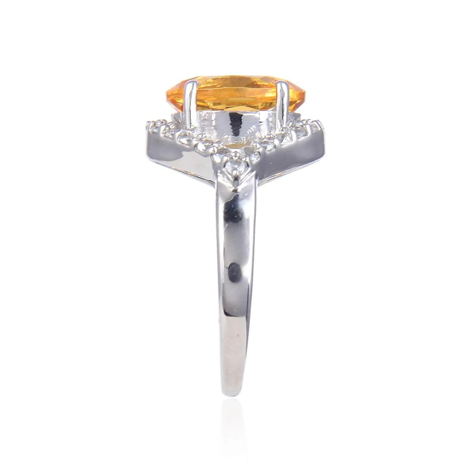 Citrine Silver Statment Ring