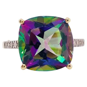 Cushion Mystic Topaz Ring