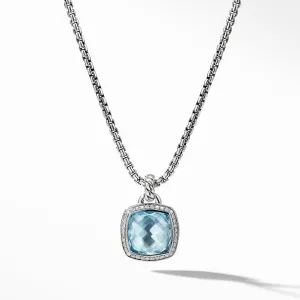 David Yurman Albion 18MM Pendant with Blue Topaz and Diamonds