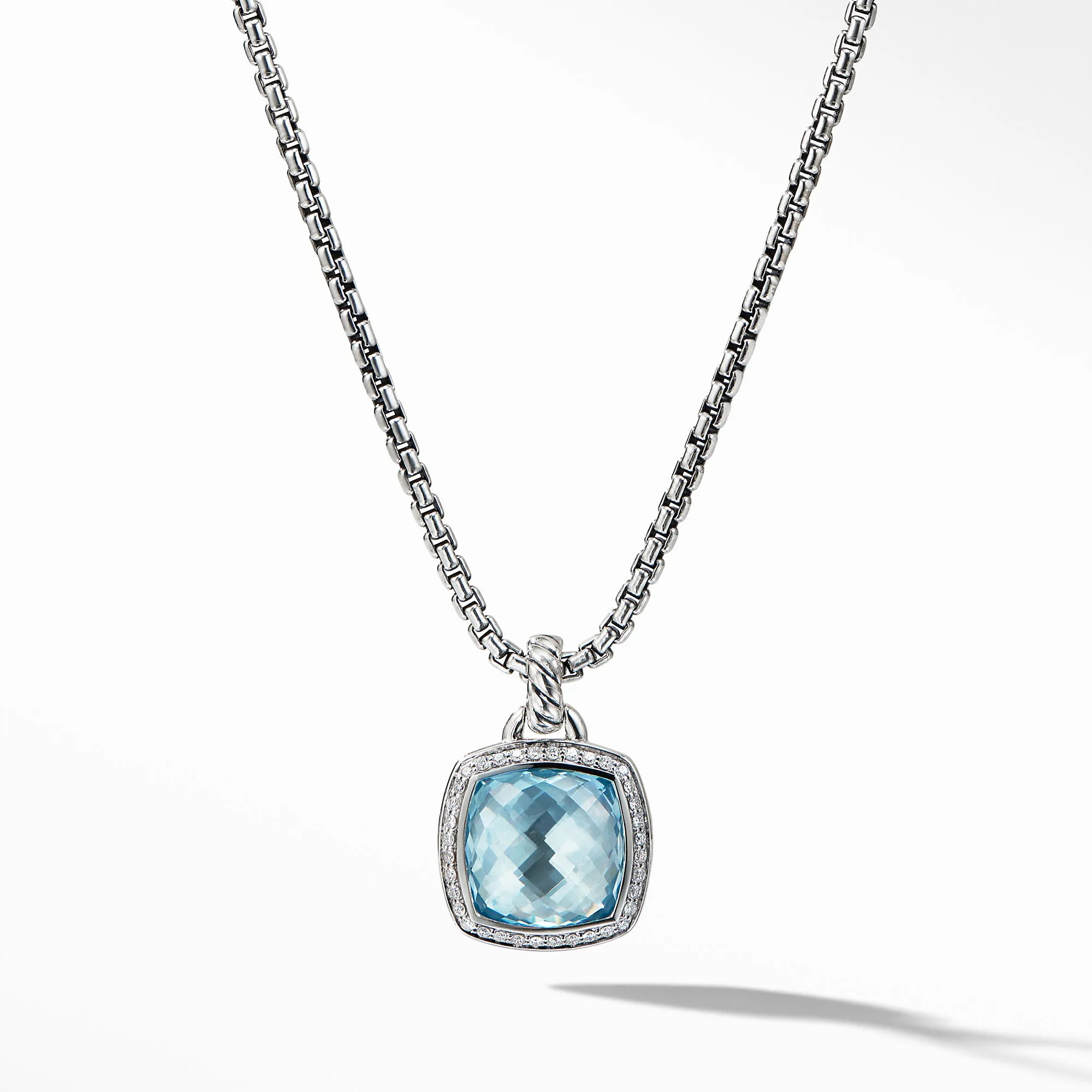 David Yurman Albion 18MM Pendant with Blue Topaz and Diamonds