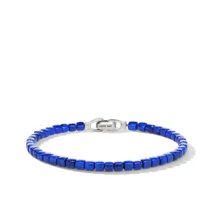 David Yurman Mens Spiritual Beads Cushion Bracelet with Lapis