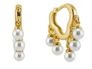 DJE310945 14K Dipped Dropped Pearl Hoop Earrings