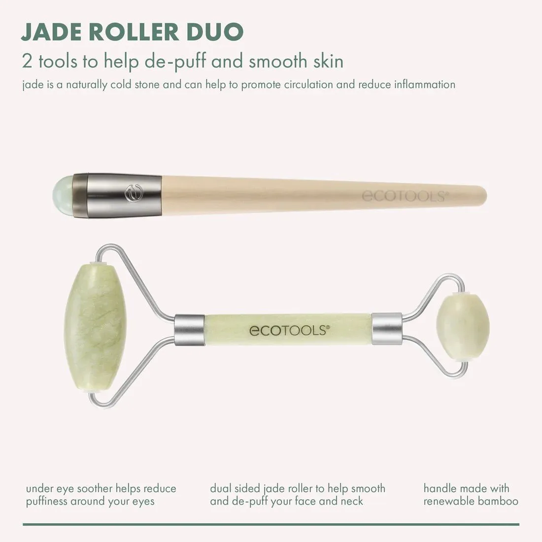 EcoTools Jade Facial Roller and Eye Roller Duo 1 Pack