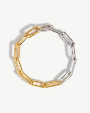 Fused Two Tone Modular Chain Bracelet | 18ct Gold Vermeil/Sterling Silver