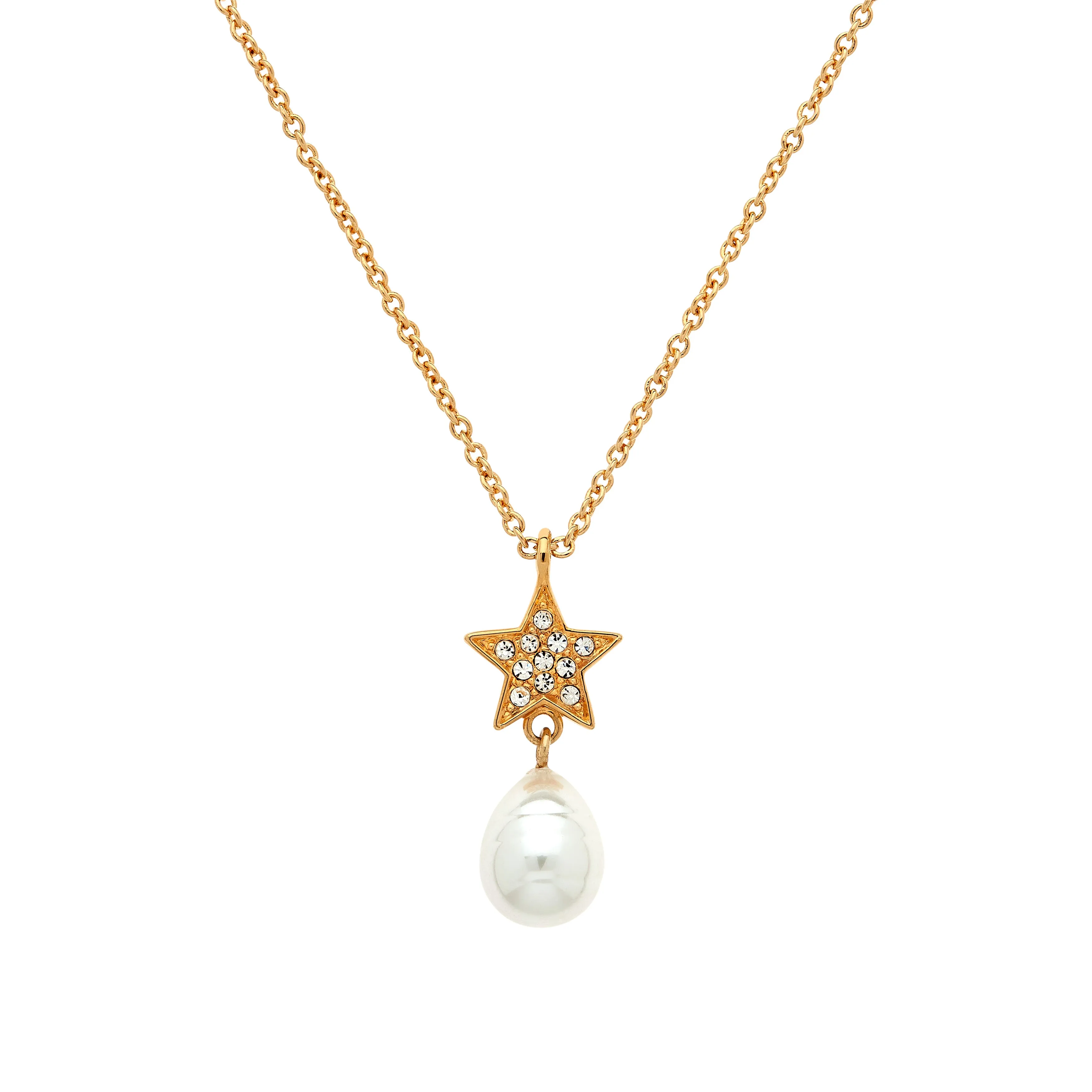 Gold Star & Pearl Pendant