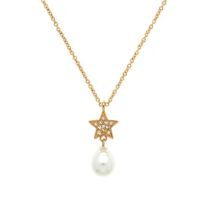 Gold Star & Pearl Pendant