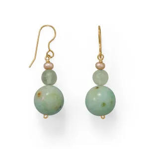 Green Agate & Prehnite Earrings