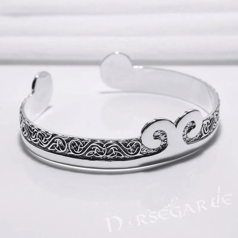 Handcrafted Floral Pattern Arm Ring - Sterling Silver