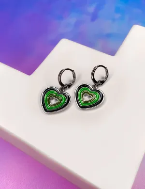 HEART MINI HOOPS - GREEN