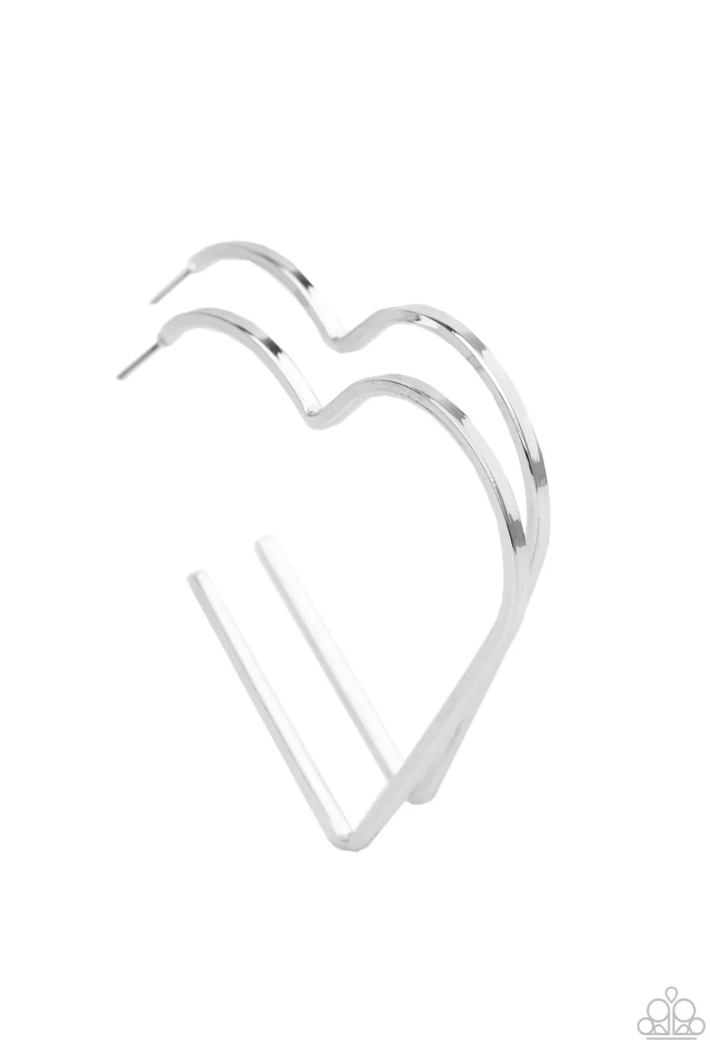 I HEART a Rumor Silver Hoop Earrings - Paparazzi Accessories