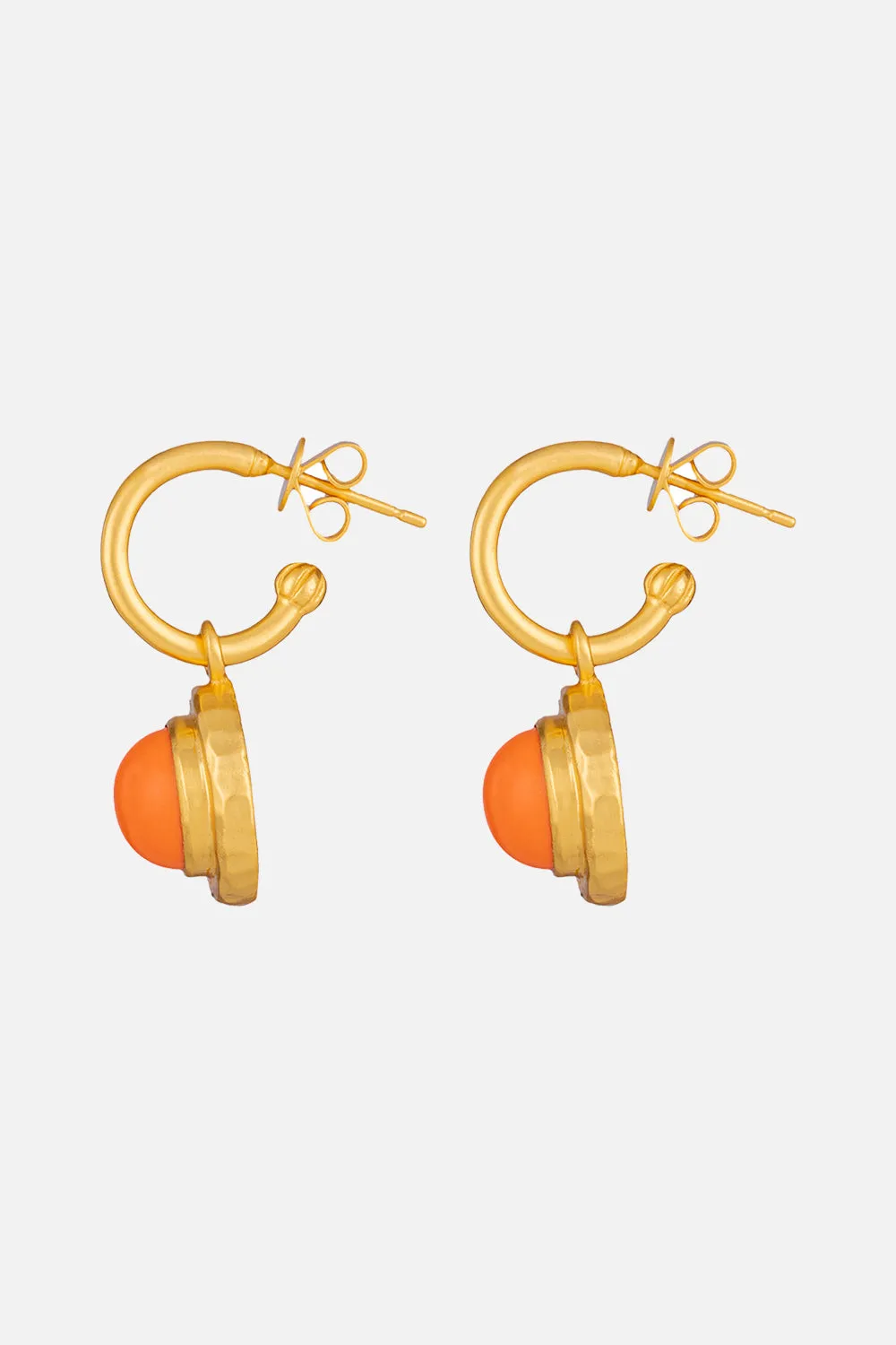 KAMEO ORANGE CORAL STONE EARRINGS MULTI