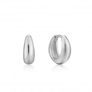 Luxe Minimalism Rhodium Luxe Huggie Hoop Earrings E024-03H