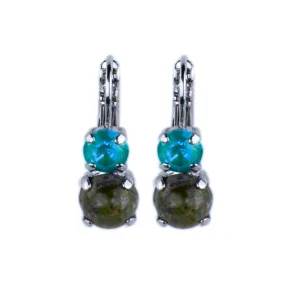 Medium Classic Two-Stone Leverback Earrings in "Deep Forest" *Custom*