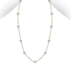 Mikimoto 18k Yellow Gold Necklace w/Pearls